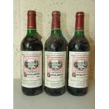 France, Chateau Fontblanche 1994, high shoulder, good labels, three bottles, (3).