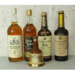 Two bottles of blended Scotch whisky, Canadian Club Whisky, 40% vol, one bottle, Seagrams VO