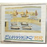 After Brian Pearce, an advertising poster 'Summer '88', 50 x 40cm, Tessa Beaver 'Sea Holly' a