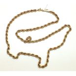 A 9ct gold rope-twist neck chain, 11.3g.