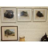 After David Shepherd, a collection of four signed limited edition coloured prints, 'Guildford