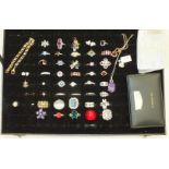 Forty various gem-set and other rings, many set in silver with 'Gemphora' certificates of