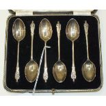 A cased set of six silver apostle teaspoons, Sheffield 1934, ___1½oz.
