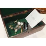 Two stainless steel Tissot quartz watches, a Waterman fountain pen and other items contained in a