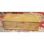 A stripped pine blanket box, 106cm wide.