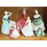 A collection of six Royal Doulton figurines, 'Celeste' HN2237, 'Katrina' NH2327, 'Soirée' HN2312, '