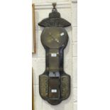 A brass and wood replica water clock with brass dials and reservoirs, on an oak frame, signed 'Henry