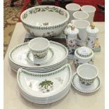 Twenty-four pieces of Portmeirion 'Botanic Garden' table ware, including mixing bowl, chop and serve