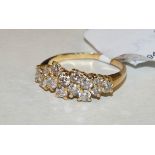 A diamond cluster ring claw-set fourteen brilliant-cut diamonds in 18ct yellow gold mount, size J,