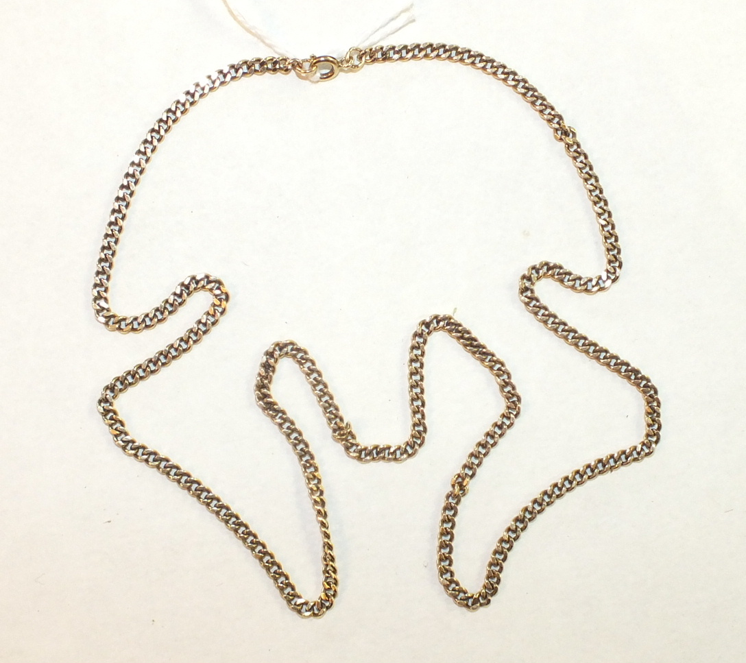 A 9ct gold curb-link neck chain, 53cm, 11.2g.