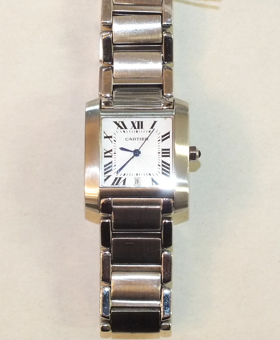 A replica Cartier Tank Francaise gent's wrist watch.