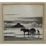 •After Geoffrey Sneyd Garnier (1889-1970), 'The seaweed gatherer', a signed and inscribed etching,