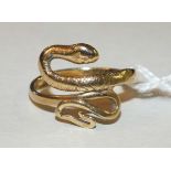 A 9ct gold ring in the form of a coiled snake, size M, 3.4g.