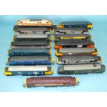 Lima OO gauge, fifteen unboxed diesel locomotives, including two 'dummy' locomotives, all