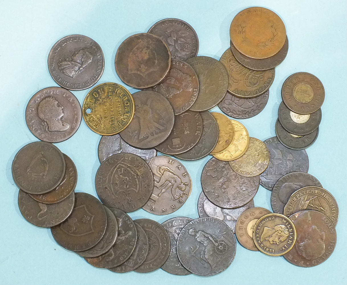 A collection of thirty-two mainly late-18th century half-penny tokens, four Victorian model one - Image 2 of 2