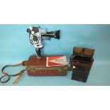 A Bolex Paillard P1 Zoom Reflex 8mm ciné camera with hand grip, manual and case and two box cameras,