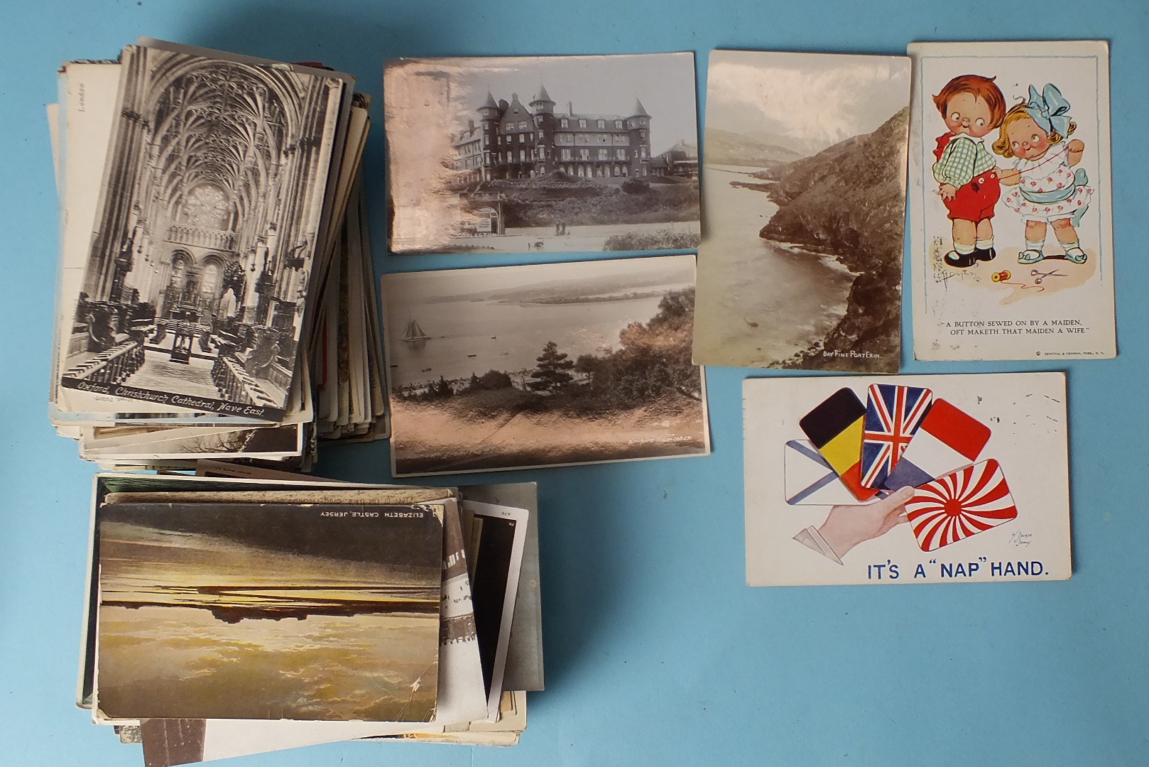 A collection of approximately 300 loose postcards, mainly topographical, including some RPs.