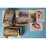 A collection of approximately 300 loose postcards, mainly topographical, including some RPs.