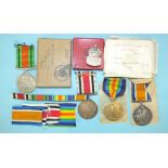 A WWI/WWII group of four medals awarded to 319095 Gnr W L Lindsay RA: British War and Victory