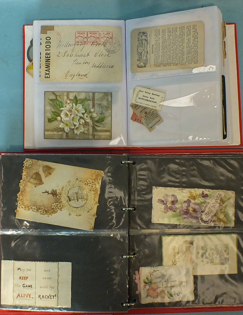 Two albums of greetings cards, scraps, postcards, photos and other ephemera, (2). - Image 2 of 2