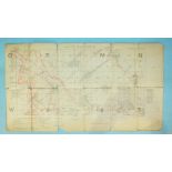 A WWI trench map, Area of Martinpuich, Edn B, part of sheet 57DS.E. & 57CS.W. scale 1:20,000,