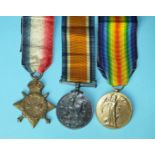 A WWI trio awarded to 2071 Pte A C Prowse 21 London R: 1914-15 Star, British War and Victory