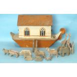 A Lord Roberts Workshop Noah's Ark of painted wood construction, with stencilled windows and