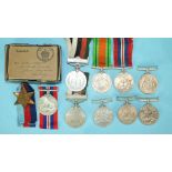 Two WWII medals awarded to 6144162 H H Jenner: War Medal and 1939-45 Star in OHMS box, also two