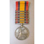 Queen's South Africa Medal with five clasps: Cape Colony, Orange Free State, Transvaal, South Africa