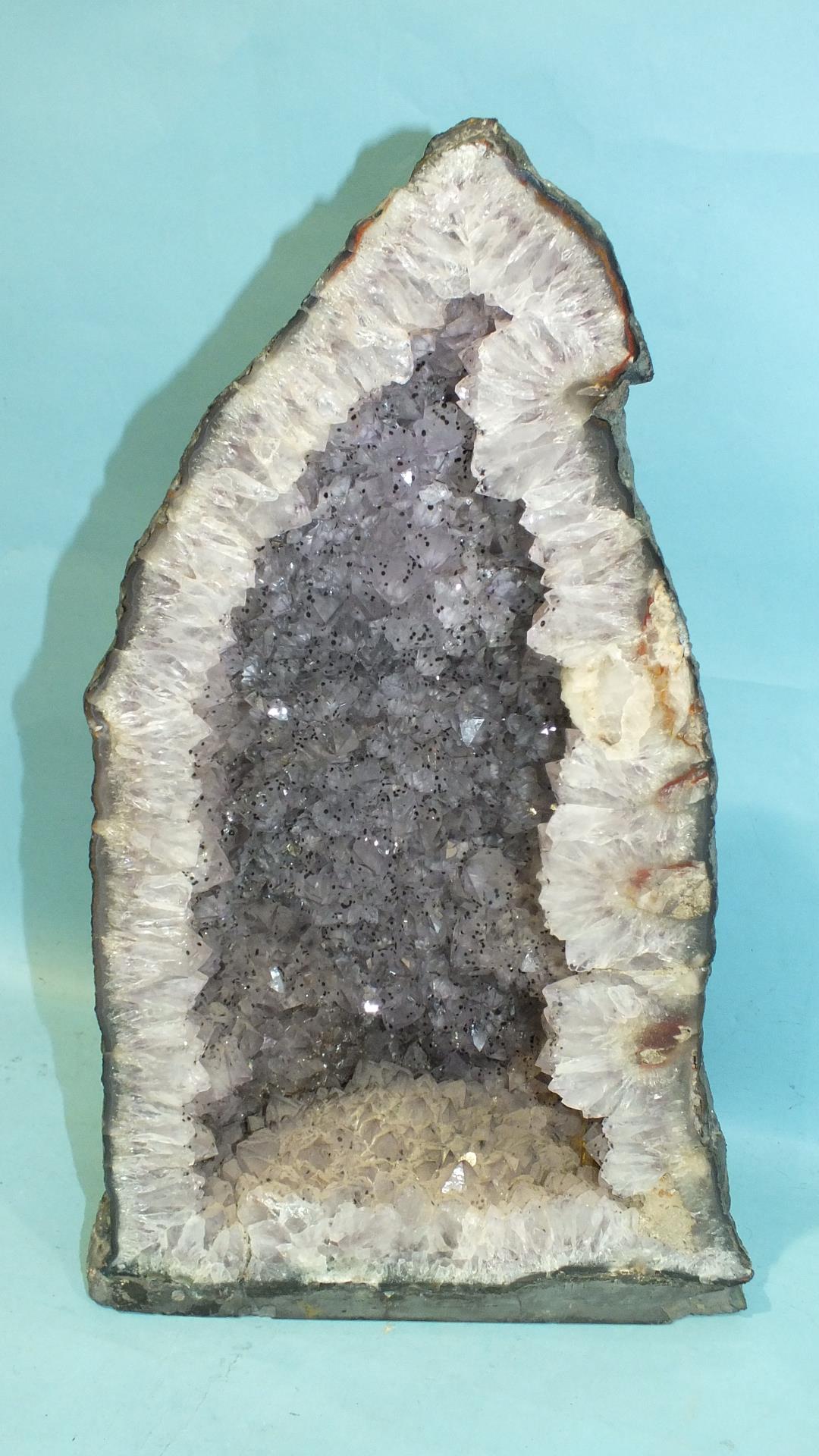 A large amethyst geode, 43cm high.