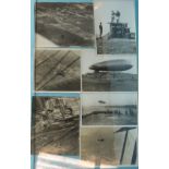 Seven British Official Photographs c1918 showing search light and gun emplacements on the South