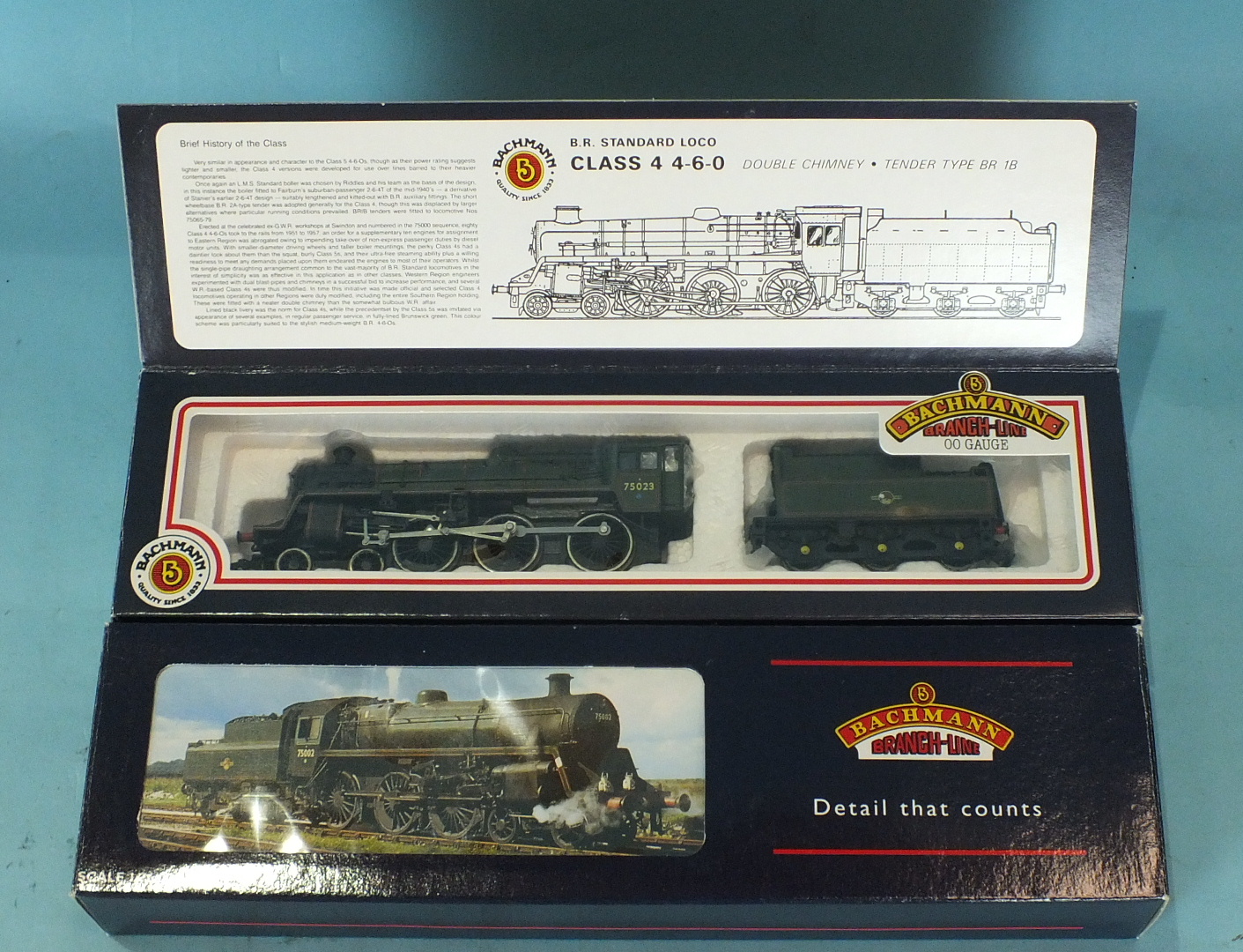 Bachmann OO gauge, two BR Standard Class 4MT 4-6-0 locomotives, 31-101 and 31-106A, both boxed, (