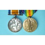 A WWI pair awarded to 202946 Pte E Gill S. Lan. R: British War and Victory Medals.