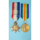 A WWI pair awarded to 54894 DRVR W Waller RFA: 1914 'Mons' Star and Victory Medal, (2).