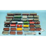 Hornby Dublo, 36 various wagons, some a/f, all unboxed and a signal, (37).