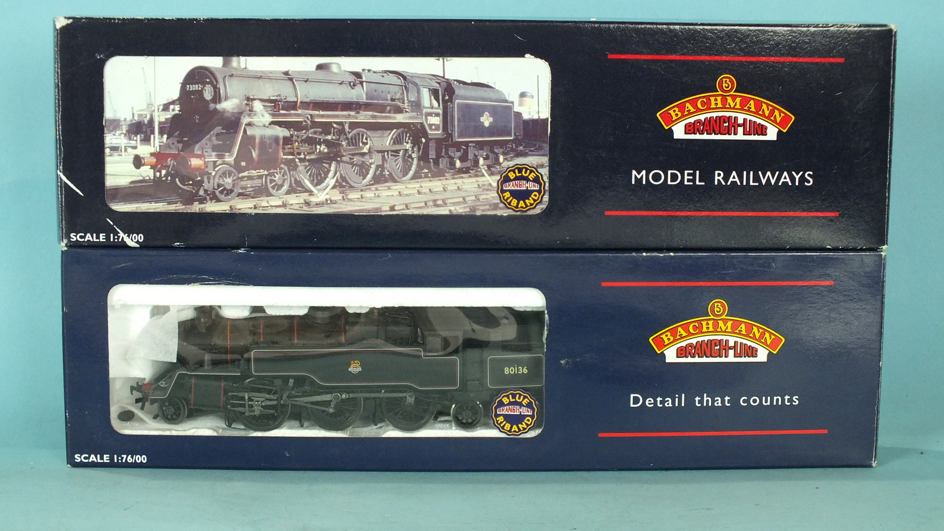 Bachmann OO gauge, a BR Standard Class 5MT 4-6-0 locomotive, 32-506 and a BR Standard Class 4MT 2-