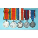 South African Medal for War Services 1939-45, two Africa Service Medals named for C321173 S A