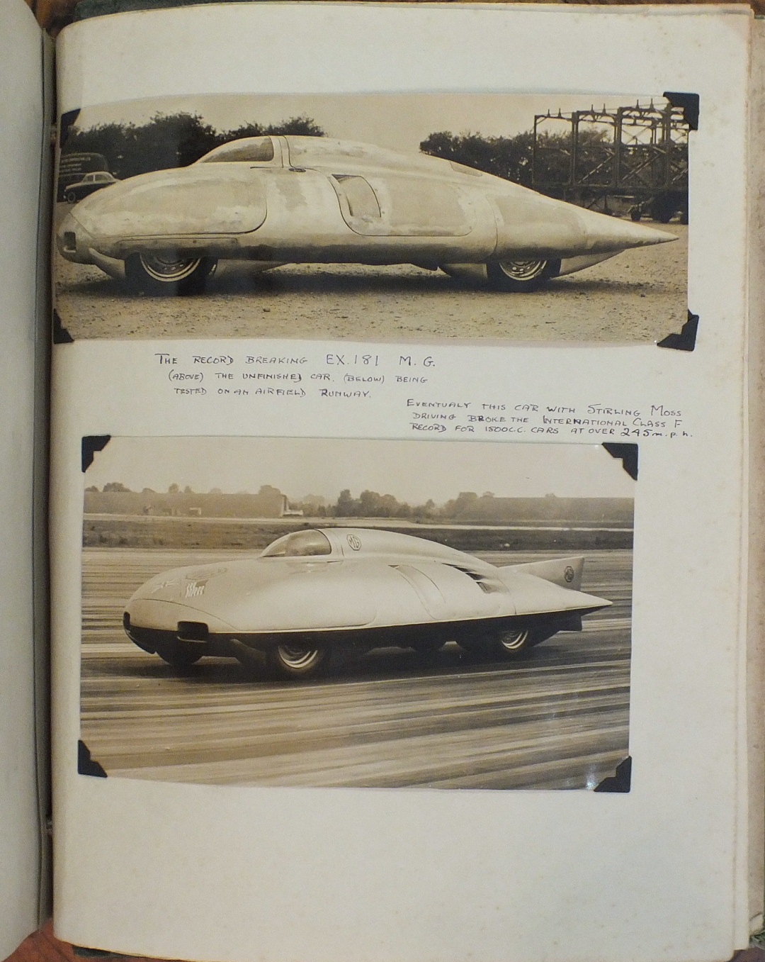 A fascinating Motor Racing album c1959 containing approximately 450 black and white photographs,