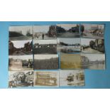 A small collection of RP postcards, including two of the floods at Putney, Feb 2nd 1909, one of