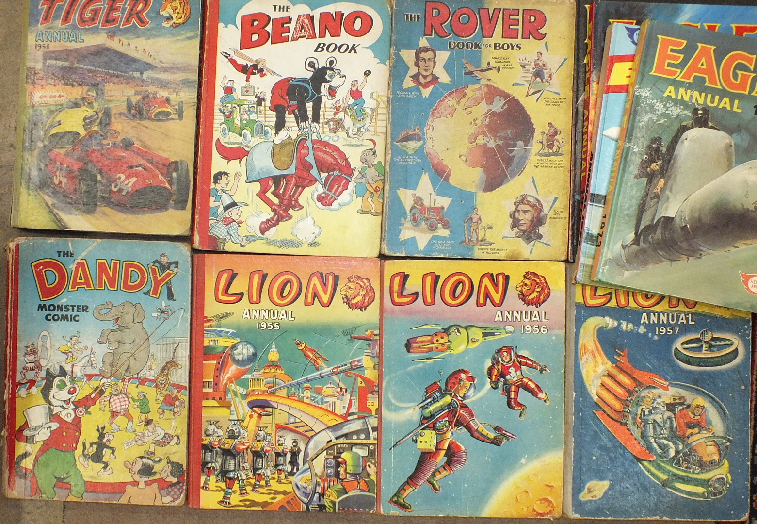 Children's Annuals to include: Lion 1955, 1957, Dandy Monster Comic 1951, the Rover Book for Boys