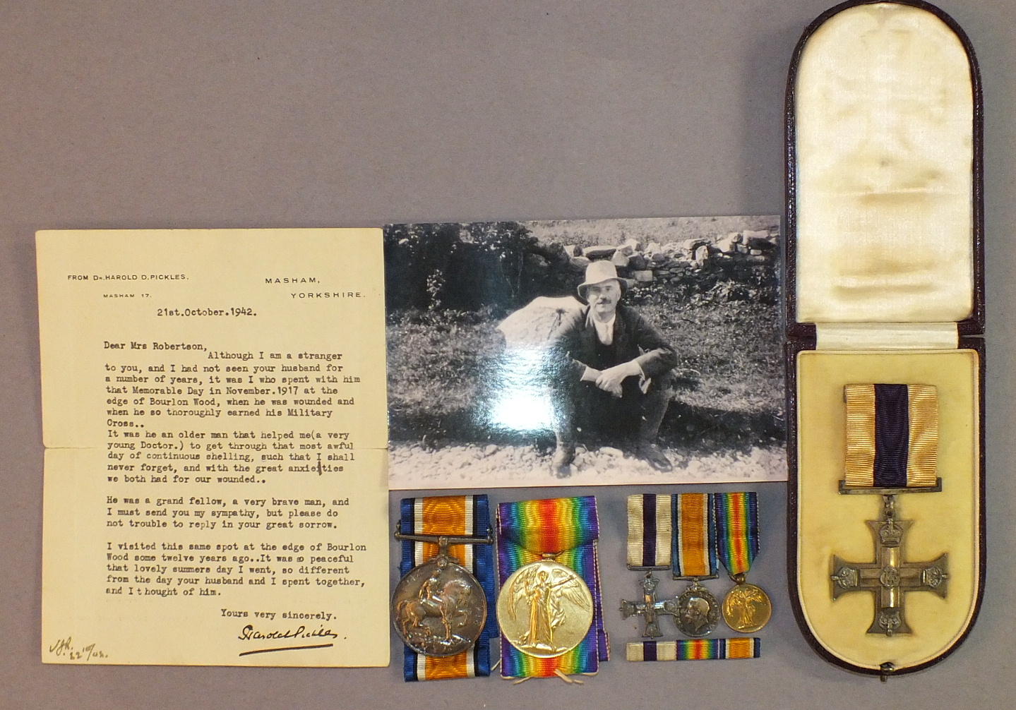 A WWI Military Cross group of three medals awarded to Captain William Robertson RAMC, Duke of - Image 5 of 7