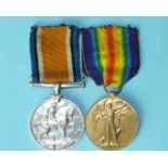 A WWI pair awarded to 2896 Pte W J Norrish D of Cornwall L. I: British War and Victory Medals.