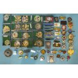 A collection of mainly railway commemorative and ASLE&F badges and six Russian military badges.