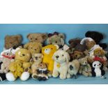 A large collection of mainly modern teddy bears and other toys, including a Harrods teddy, (20).