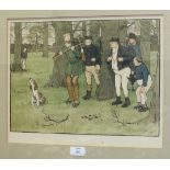 After Cecil Aldin RBA (1870-1935), 'Rook shooting at Dingley Dell', lithograph printed in colour and