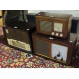 Three vintage mains radios: a Beethoven A415, a Radio Rentals/Baird model 218 Bakelite radio and a