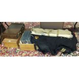 A British Naval great coat, uniform and other items.