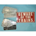 An aluminium BREL (Swindon) commemorative plaque for the Warship Class 2200, no. 1250/3000 and