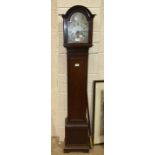 A modern mahogany-cased grandmother clock with three-train gong-striking movement, 161cm high.