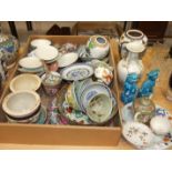 A collection of 20th century Oriental ceramics, including ginger jar, vases, cups and saucers, etc.